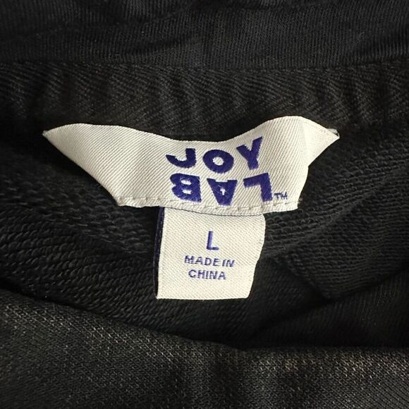 Joy Lab Black Acid Wash Cropped Hoodie Size Large - Picture 5 of 12